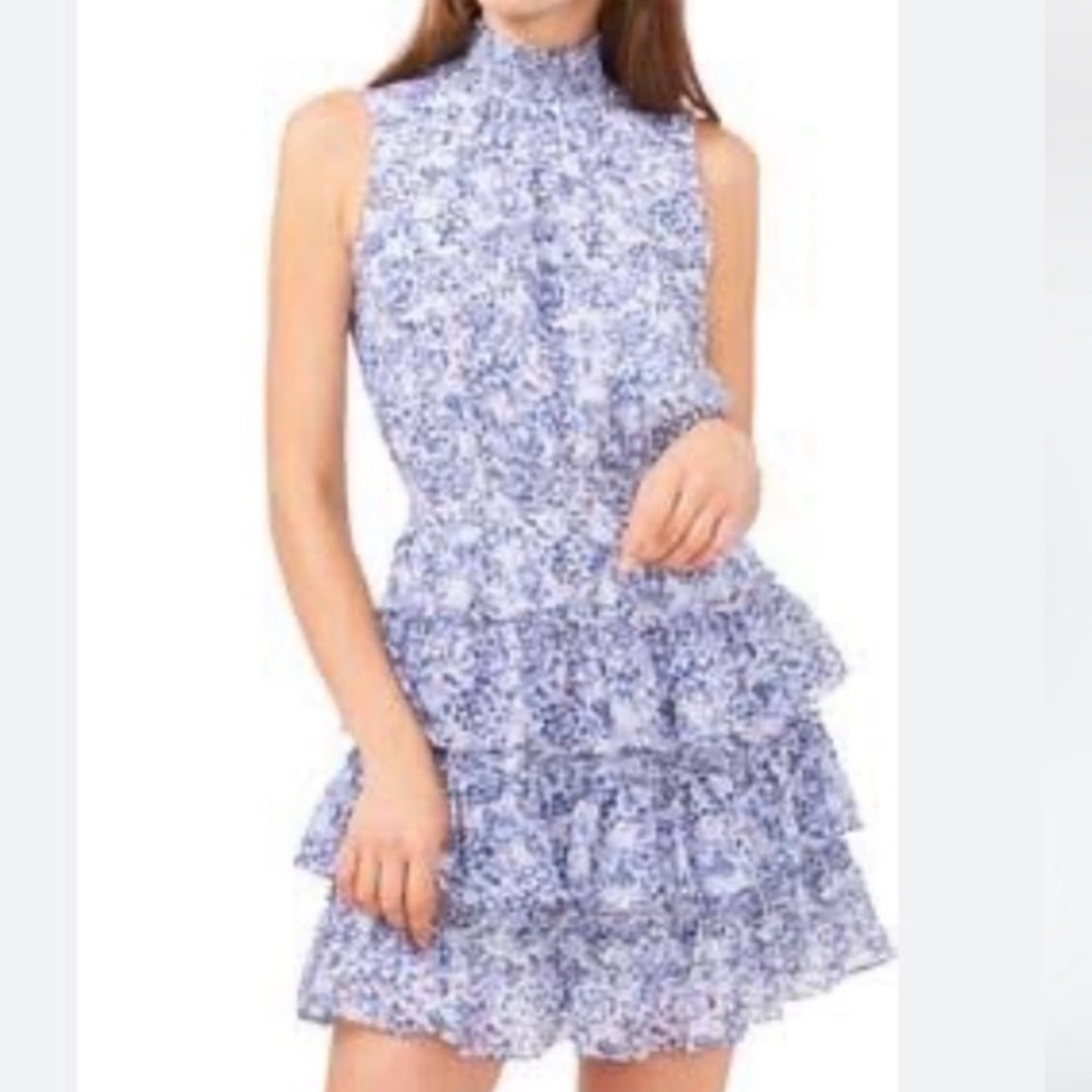 1.State ruffle tiered mini dress